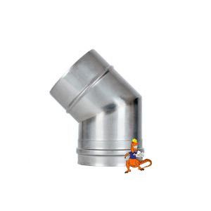 KOLANO 45 STOPNI STALOWE SPALINOWE KWASOODPORNE ŻAROODPORNE KZS O ŚREDNICY  FI225 KOMINUS