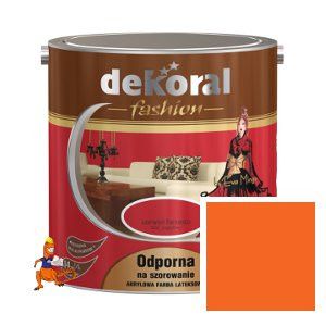 FARBA AKRYLIT W FASHION COLLECTION KOLOR SOCZYSTA POMARAŃCZA LATEKSOWA ODPORNA NA SZOROWANIE 5L FIRMY DEKORAL